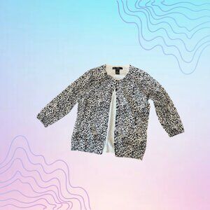 SILX Women’s Small Black & White Leopard Print Cardigan